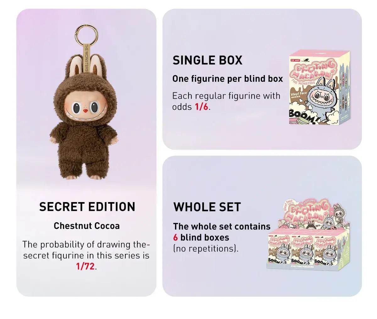 The Monsters Authentic Exciting Macaron Vinyl Plush Blind Box V1 (New, Sealed) 17cm | LaBuBu Dolls - LaBuBu