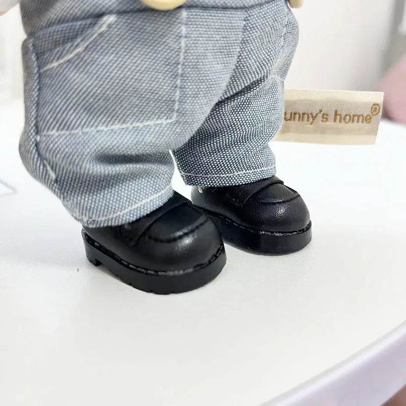 Cute Dress Outfit Clothes Only 17cm Pendant Blue Trendy Plaid Suit Keychain Salute Labubu Doll Clothes Cute Clothing - LaBuBu