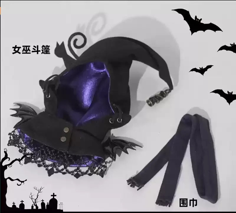 Labubu Halloween Doll Clothes Magic Outfit Set Witch and Black Cat Outfit Set - LaBuBus Monster