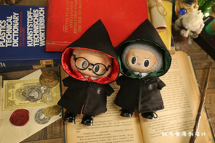 15-17cm Labubu Halloween Wizard School Uniform Full Set Harry Potter Inspired Hogwarts Outfit | LaBuBu Clothes - LaBuBus Monster