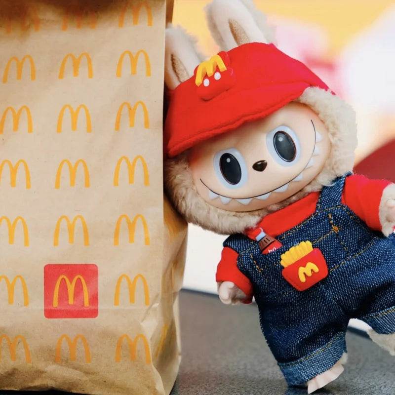 17cm Labubu Doll Clothes Fast Food McDonald Coca Cola Uniform Outfit - LaBuBu