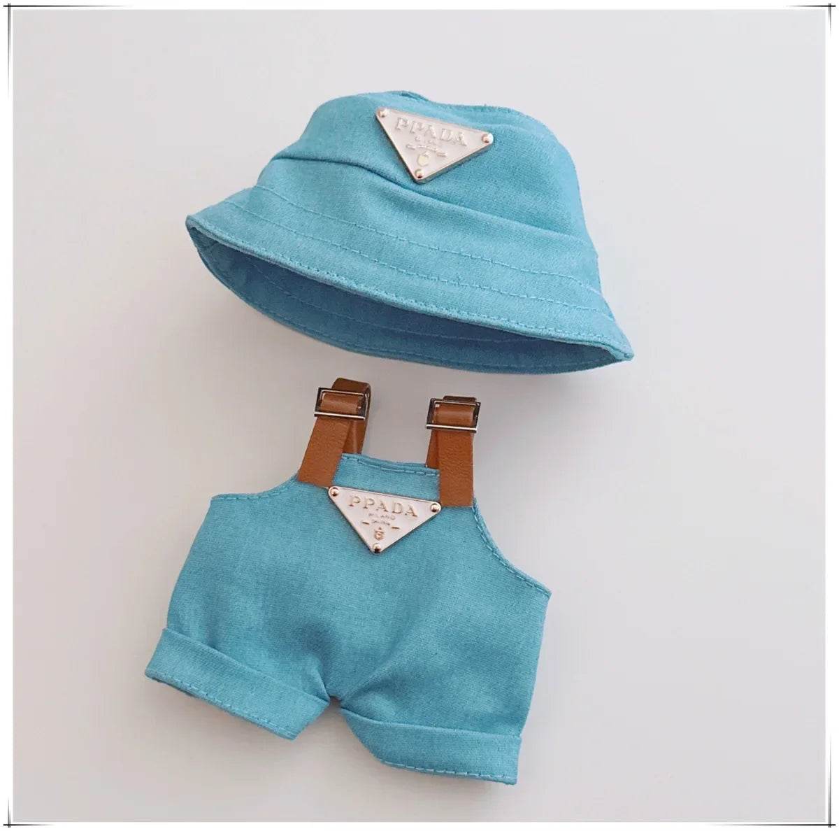 For 17cm v1v2 Labubu Clothes Labubu Sitting Party Hat Bib Pant Shoes Dolls Accessories Cute Decoration Game Toys - LaBuBu