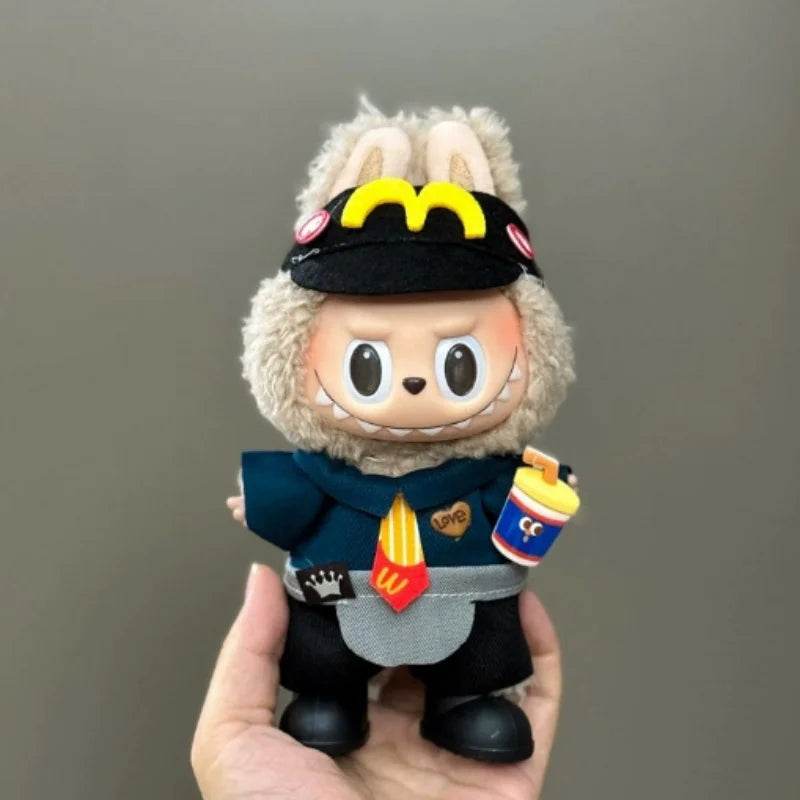 17cm Labubu Doll Clothes Fast Food McDonald Coca Cola Uniform Outfit - LaBuBu