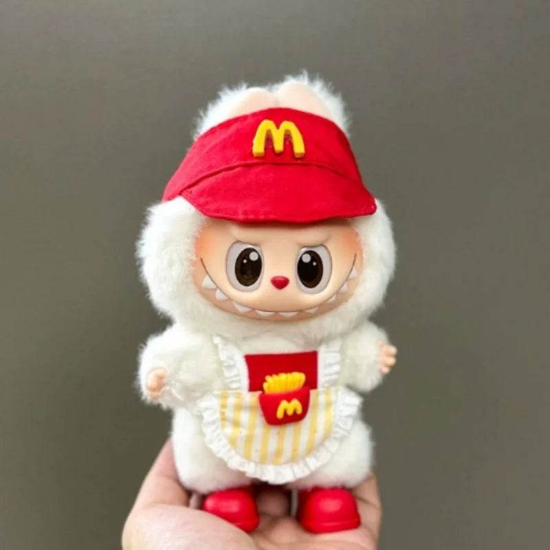 17cm Labubu Doll Clothes Fast Food McDonald Coca Cola Uniform Outfit - LaBuBu