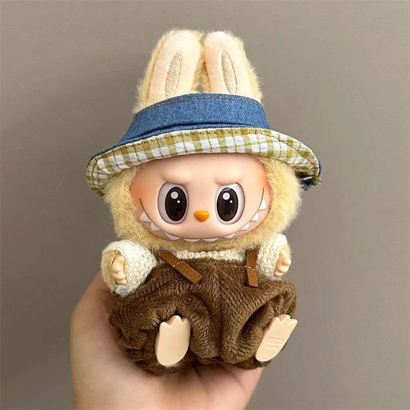 Labubu Clothes Korean Hat and Pants Set to Suit LaBuBu 15/17cm V1 V2 - LaBuBu