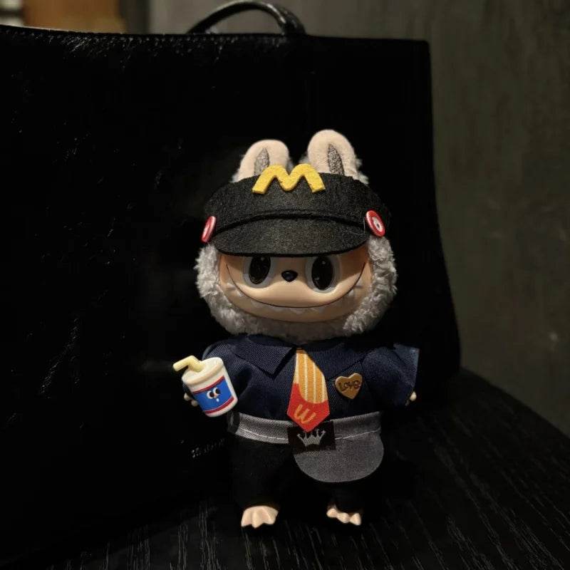 17cm Labubu Doll Clothes Fast Food McDonald Coca Cola Uniform Outfit - LaBuBu