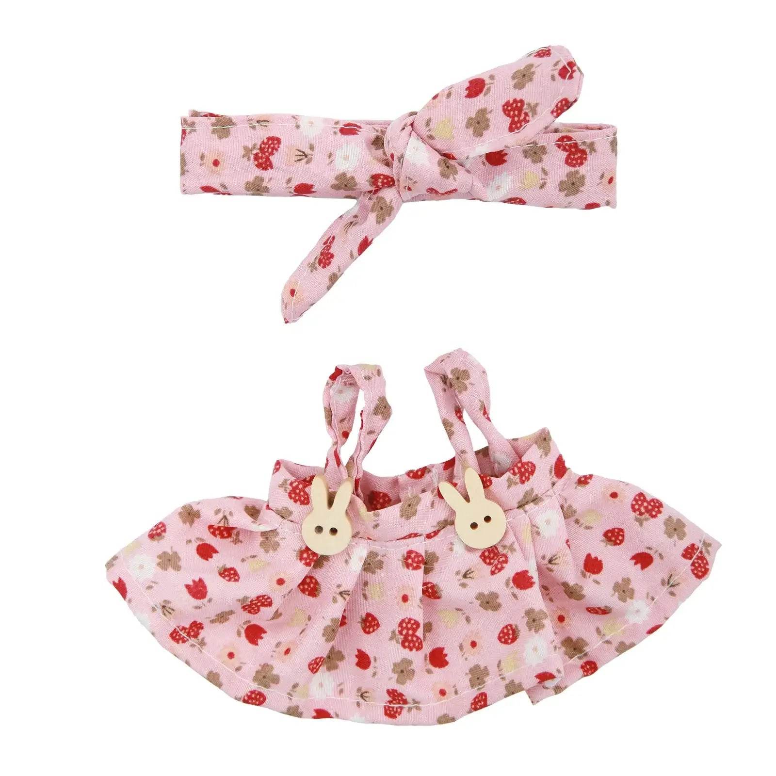 15/17cm Labubu Clothes Floral Skirts and Hairband 2 piece Fashion Sets - LaBuBu