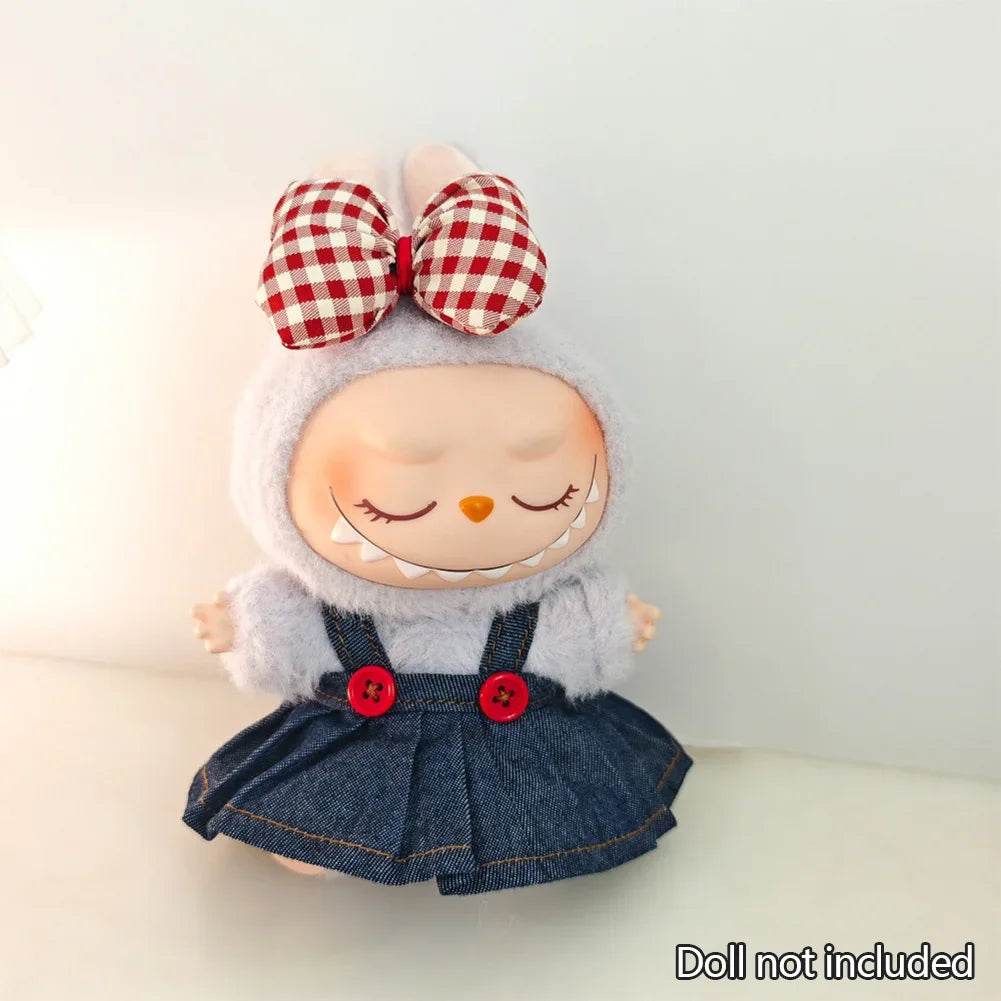 17cm LaBuBu Clothes Outfit Accessories For Korea Kpop Exo Labubu Idol V1 V2 Strap skirt set Clothing Gift - LaBuBu