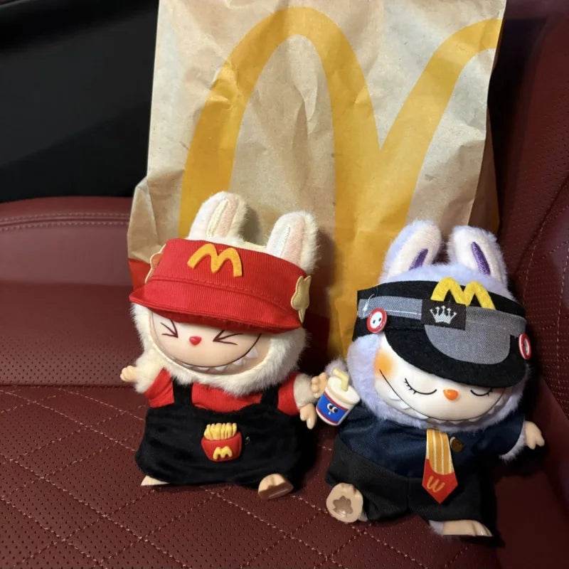 17cm Labubu Doll Clothes Fast Food McDonald Coca Cola Uniform Outfit - LaBuBu