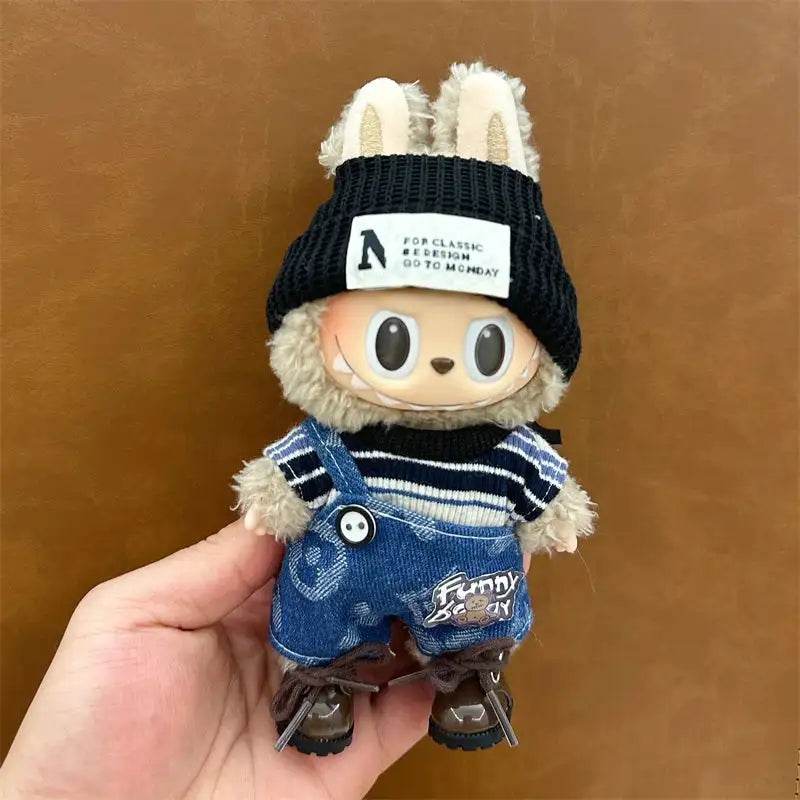Labubu Clothes Korean Hat and Pants Set to Suit LaBuBu 15/17cm V1 V2 - LaBuBu