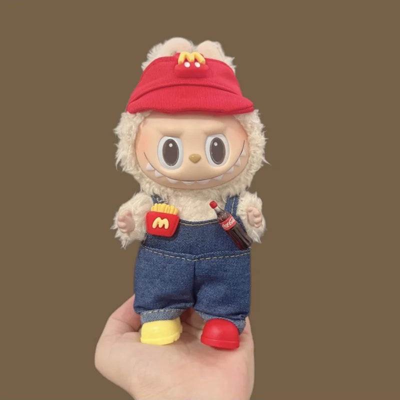 17cm Labubu Doll Clothes Fast Food McDonald Coca Cola Uniform Outfit - LaBuBu