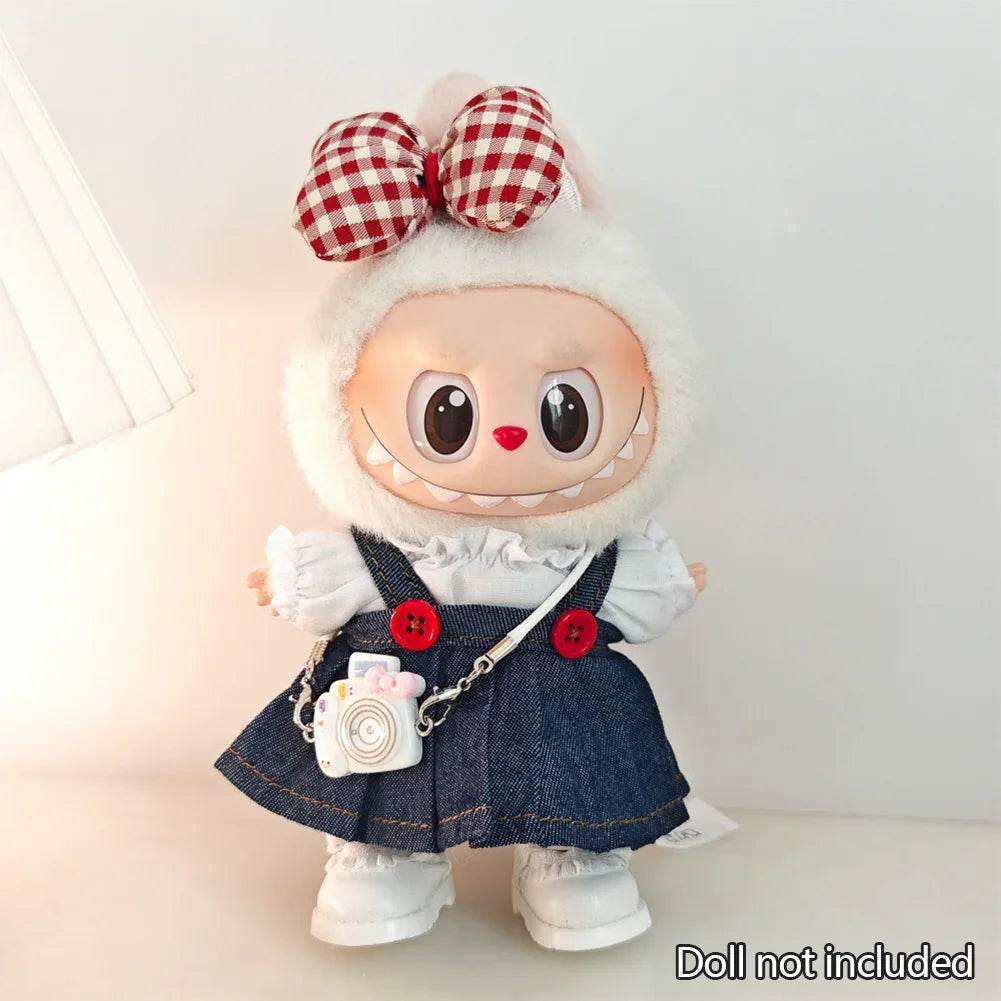 17cm LaBuBu Clothes Outfit Accessories For Korea Kpop Exo Labubu Idol V1 V2 Strap skirt set Clothing Gift - LaBuBu