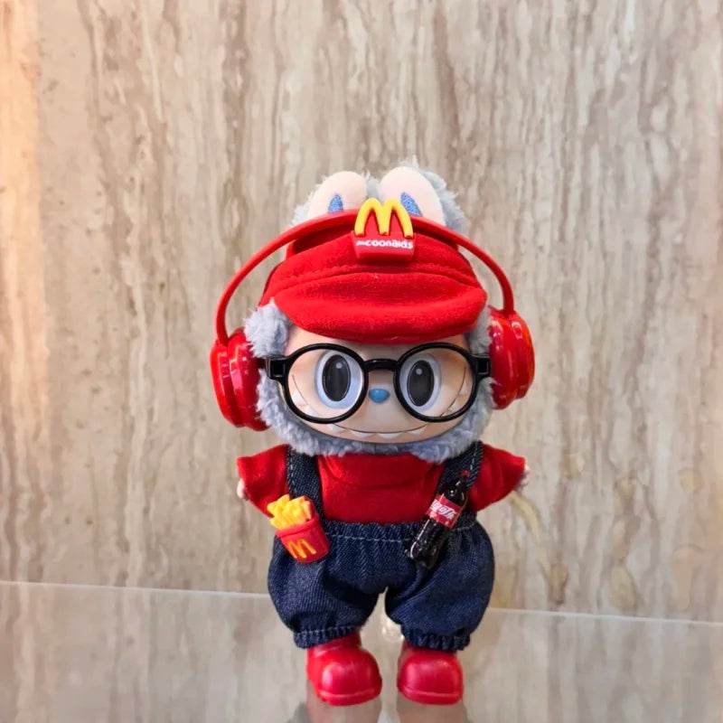 17cm Labubu Doll Clothes Fast Food McDonald Coca Cola Uniform Outfit - LaBuBu