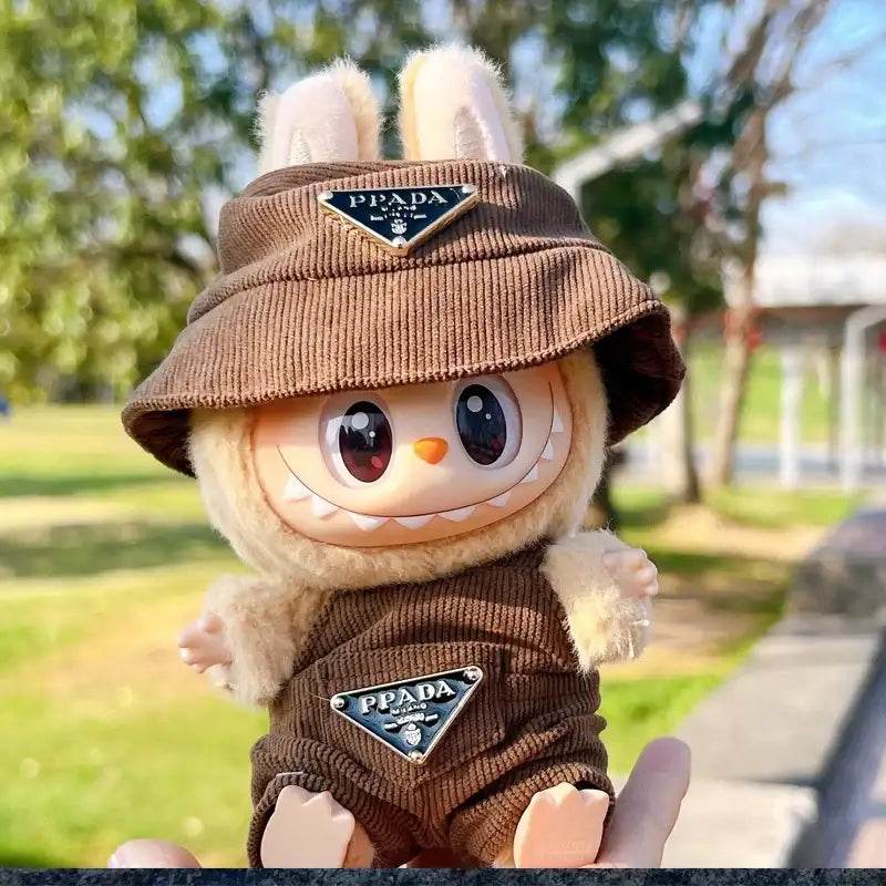 Labubu Clothes Coudroy Prada Set with Hat 15-17cm - LaBuBu
