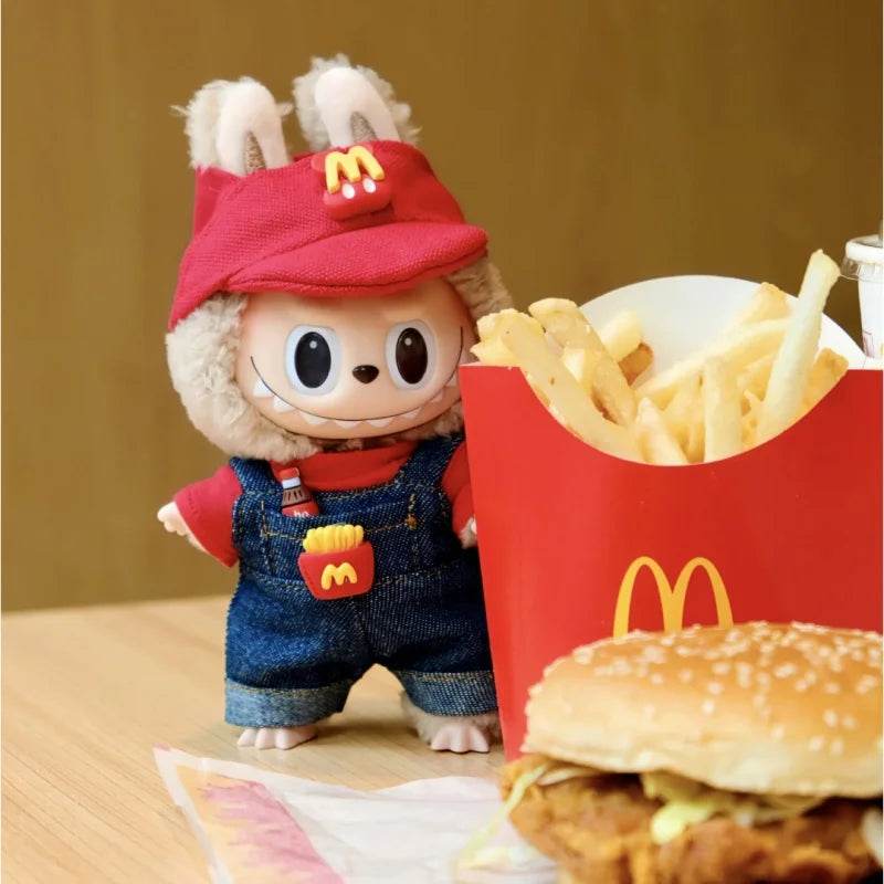 17cm Labubu Doll Clothes Fast Food McDonald Coca Cola Uniform Outfit - LaBuBu
