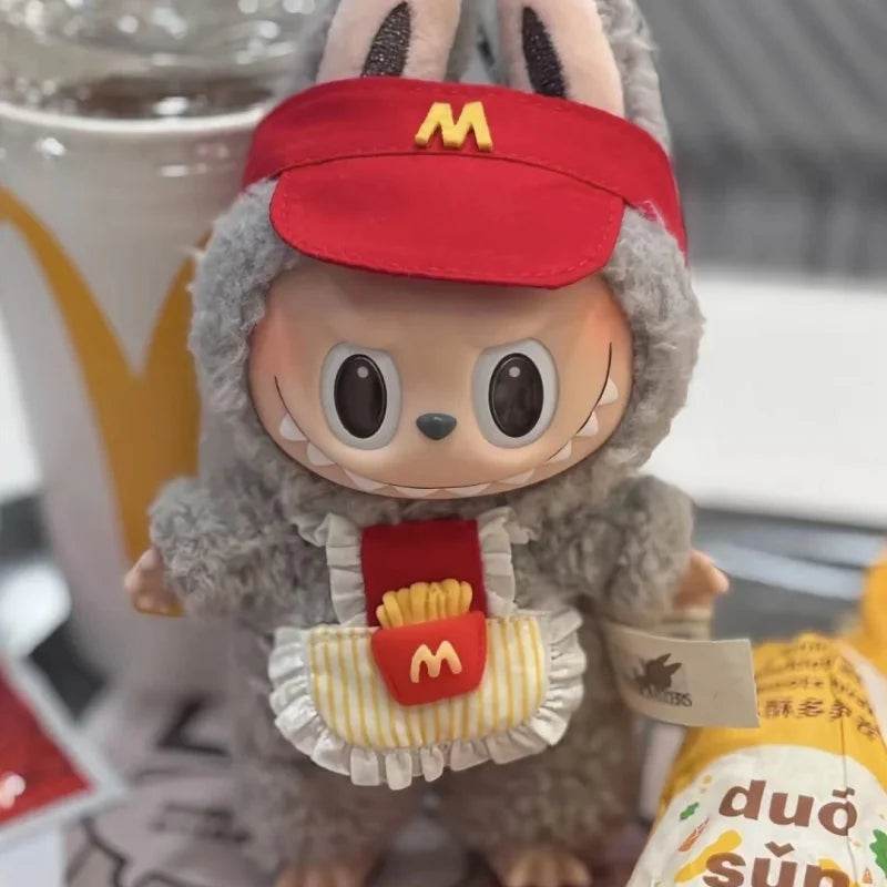 17cm Labubu Doll Clothes Fast Food McDonald Coca Cola Uniform Outfit - LaBuBu