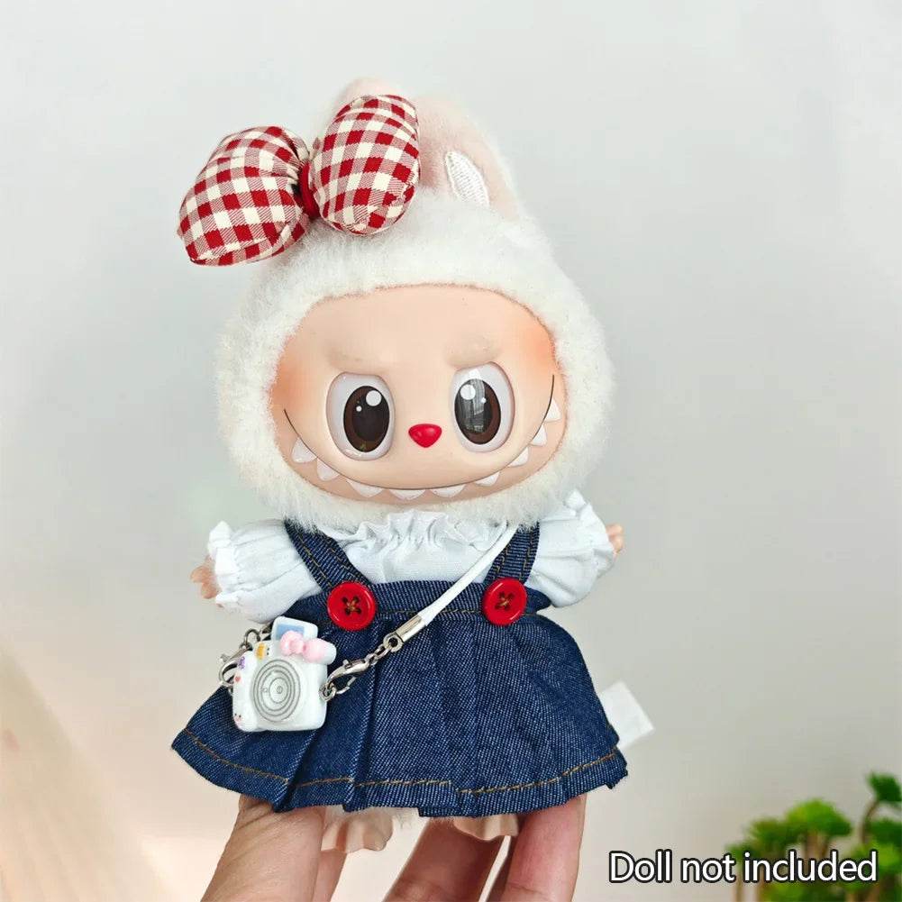 17cm LaBuBu Clothes Outfit Accessories For Korea Kpop Exo Labubu Idol V1 V2 Strap skirt set Clothing Gift - LaBuBu