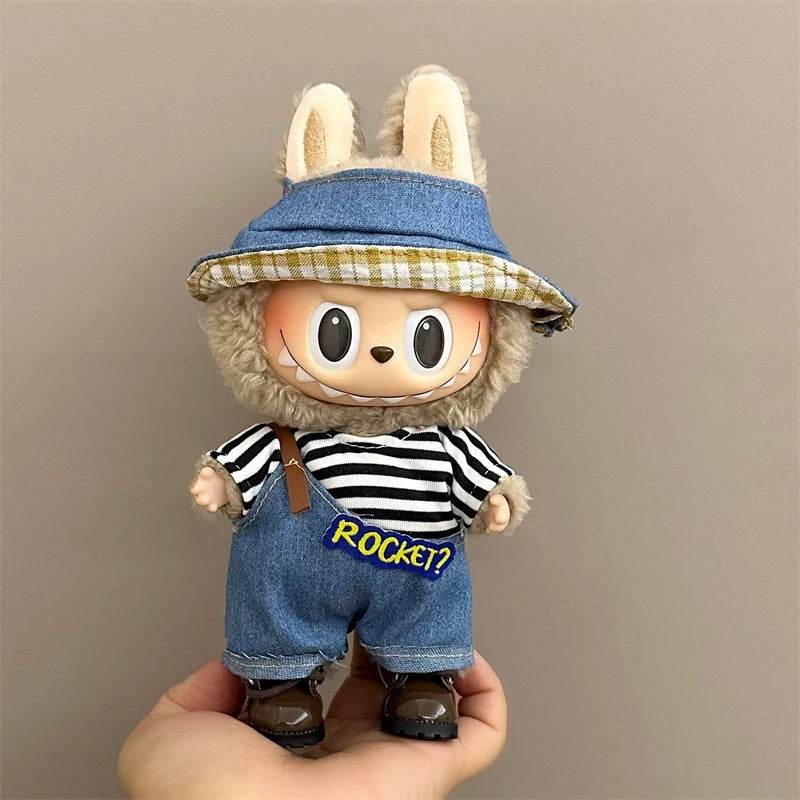 Labubu Clothes Korean Hat and Pants Set to Suit LaBuBu 15/17cm V1 V2 - LaBuBu