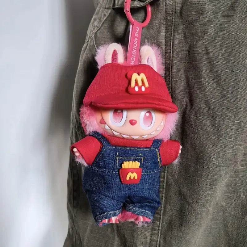 17cm Labubu Doll Clothes Fast Food McDonald Coca Cola Uniform Outfit - LaBuBu