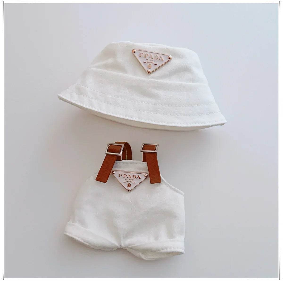 For 17cm v1v2 Labubu Clothes Labubu Sitting Party Hat Bib Pant Shoes Dolls Accessories Cute Decoration Game Toys - LaBuBu