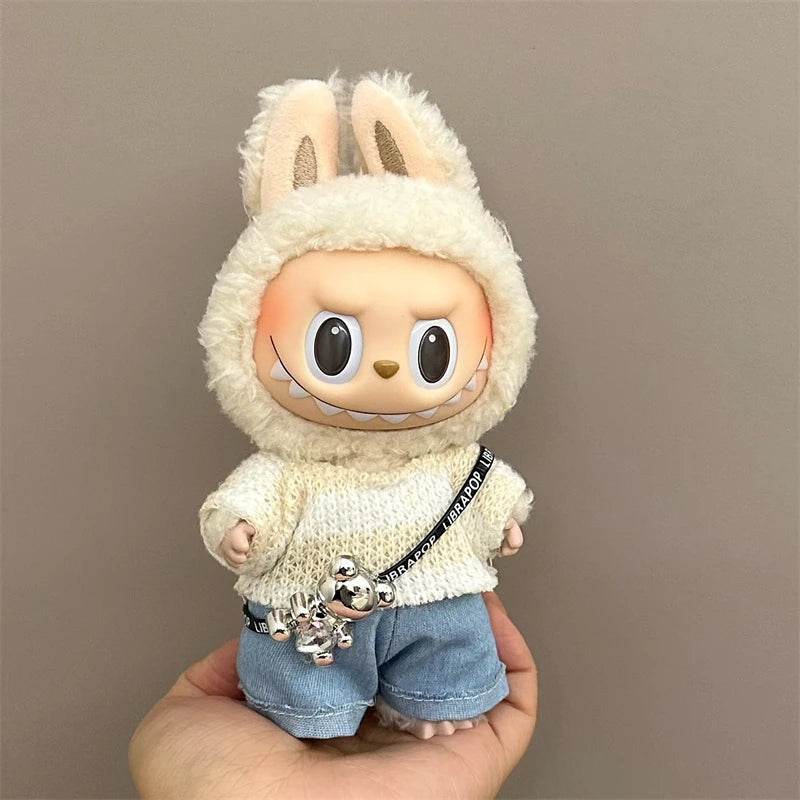 Labubu Clothes Korean Hat and Pants Set to Suit LaBuBu 15/17cm V1 V2 - LaBuBu