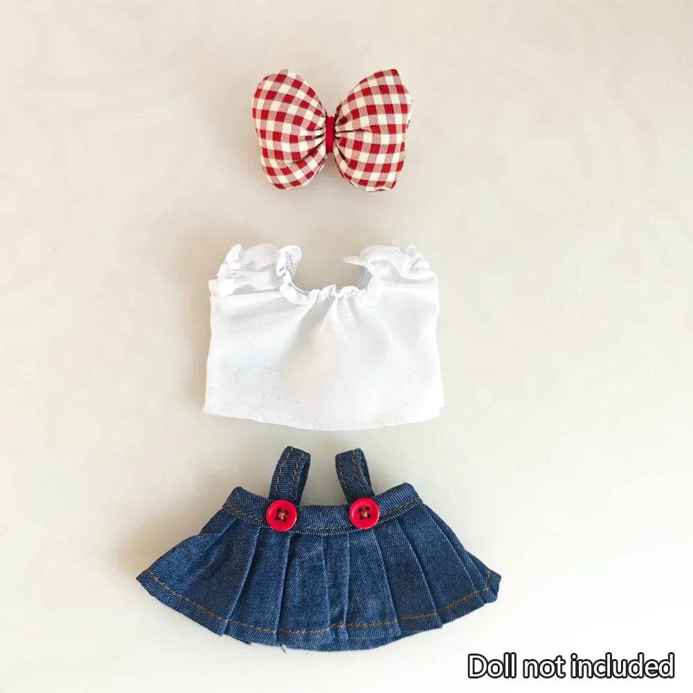 17cm LaBuBu Clothes Outfit Accessories For Korea Kpop Exo Labubu Idol V1 V2 Strap skirt set Clothing Gift - LaBuBu