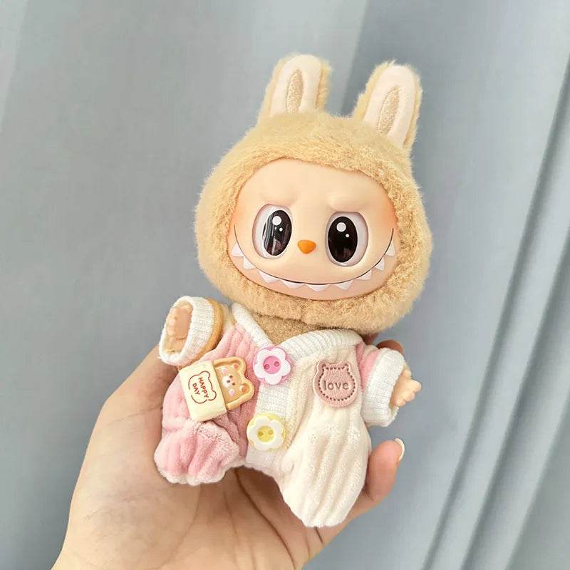 Labubu Clothes Cute Pajamas three piece to suit 15cm/17cm V1 V2 V3 - LaBuBu