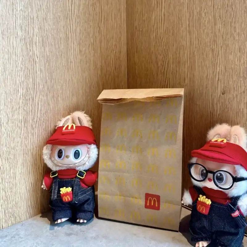 17cm Labubu Doll Clothes Fast Food McDonald Coca Cola Uniform Outfit - LaBuBu