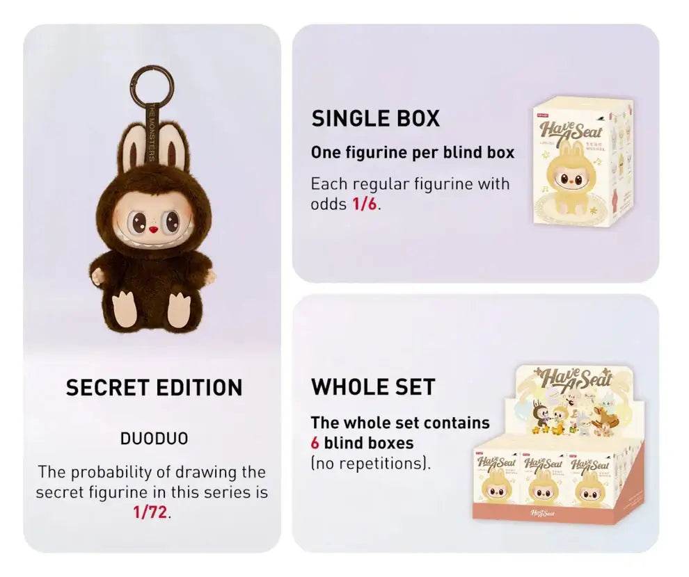 The Monsters Authentic Have a Seat Vinyl Plush Pendant Blind Box V2 (New, Sealed) 15cm | LaBuBu Dolls - LaBuBu